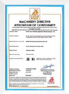 Declaration of Conformity for Machinery Directive