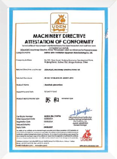 Declaration of Conformity for Machinery Directive